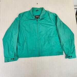 Vintage Haggar Harrington Jacket Mens Large Green Full Zip